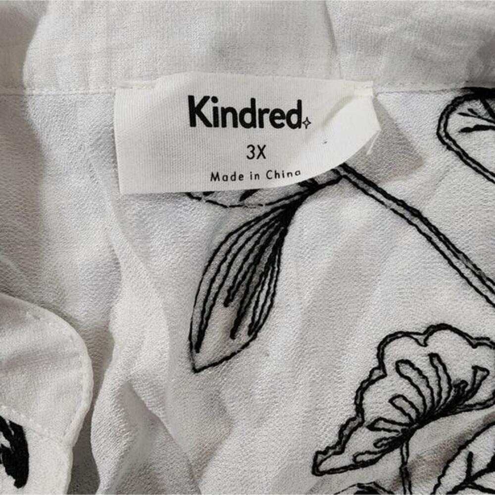 Anthropologie x Kindred embroidered black white blouse Tunic plus size 3X new - Picture 5 of 8